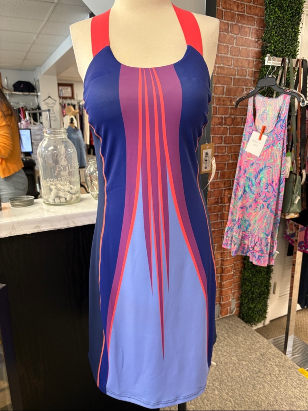 NWT Title Nine Blue Stripe Catalina Dress Size Small
